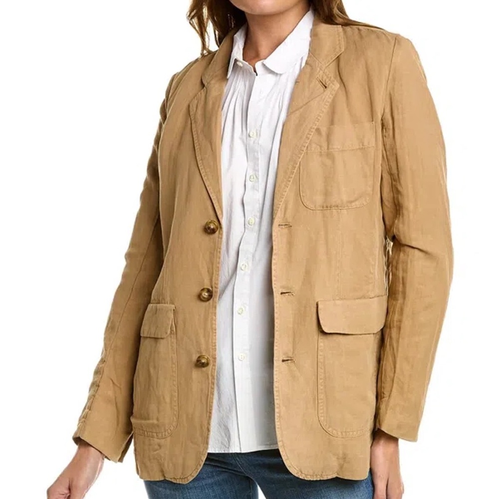 New Alex Mill Linen Blend The Non Suit Beige Blazer Jacket Size Small